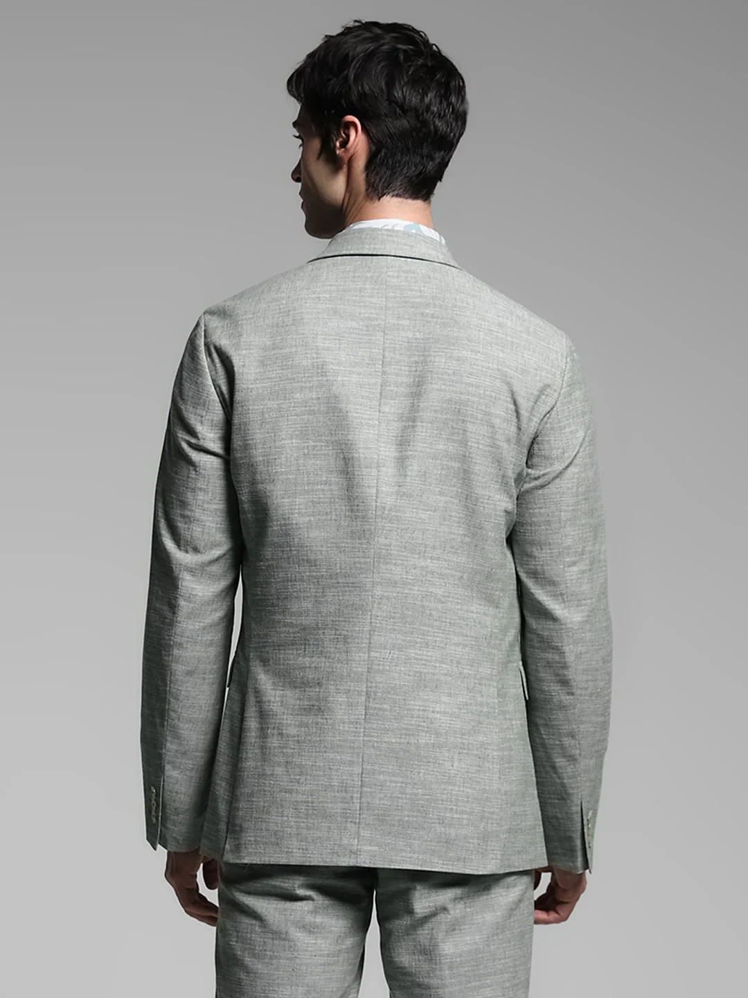 Green Linen Slim Fit Blazer - Image 4