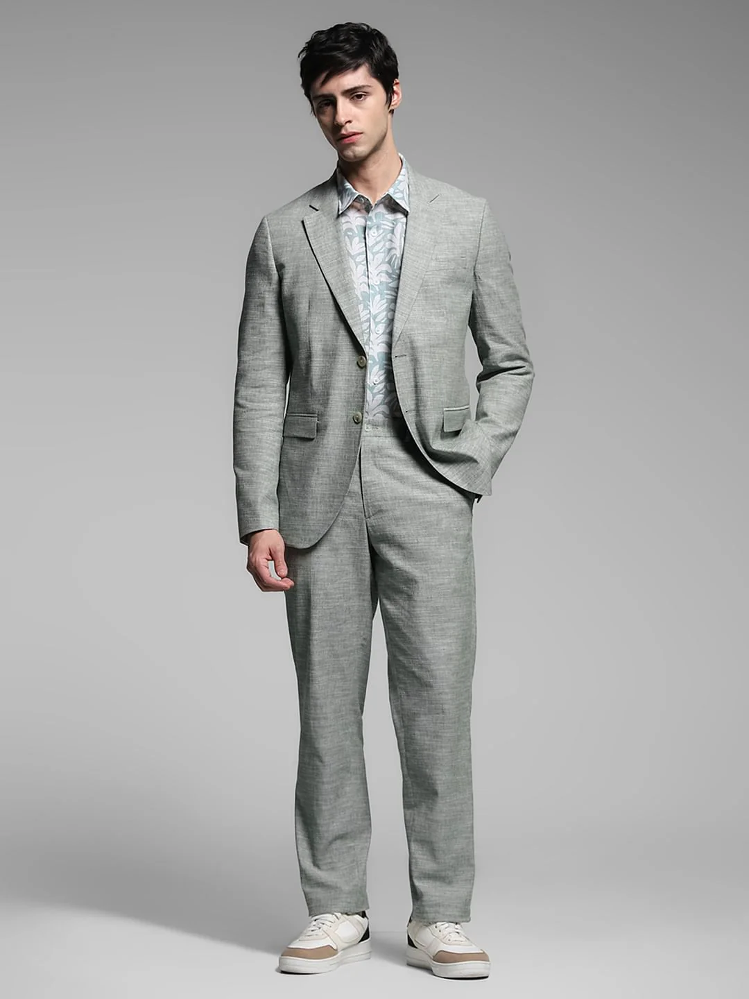 Green Linen Slim Fit Blazer - Image 6