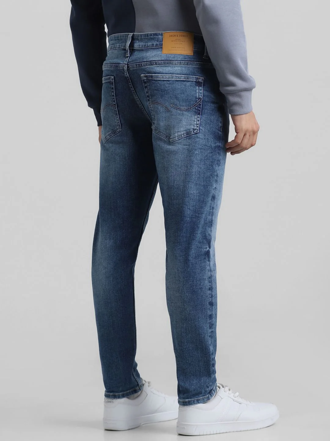 Light Blue Mid Rise Slim Fit Jeans - Image 3