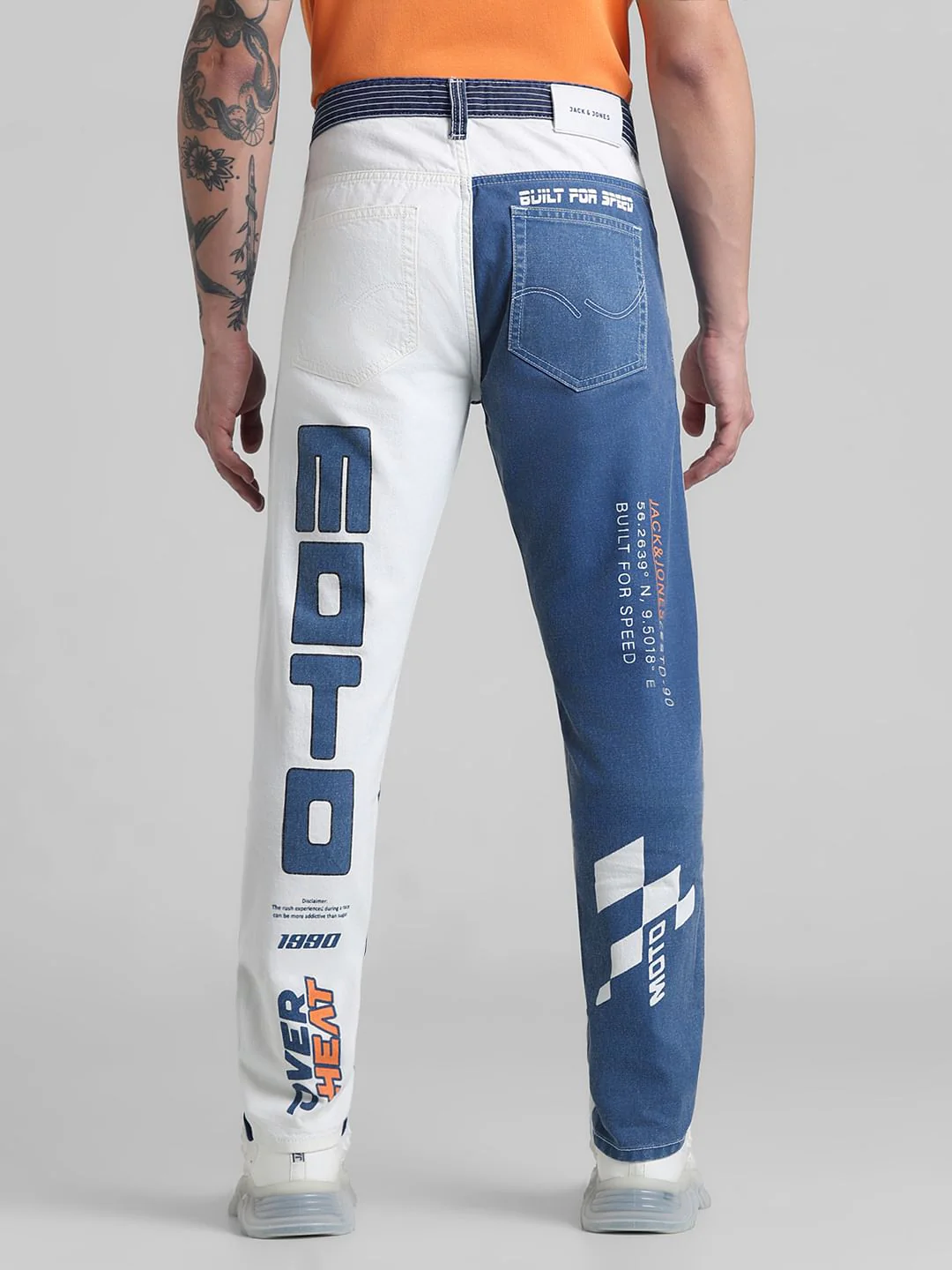 URBAN RACERS by JACK&JONES White Low Rise Slim Fit Jeans - Image 3