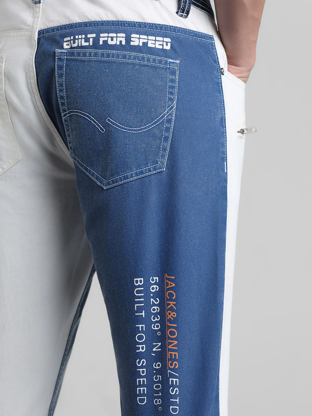 URBAN RACERS by JACK&JONES White Low Rise Slim Fit Jeans - Image 5