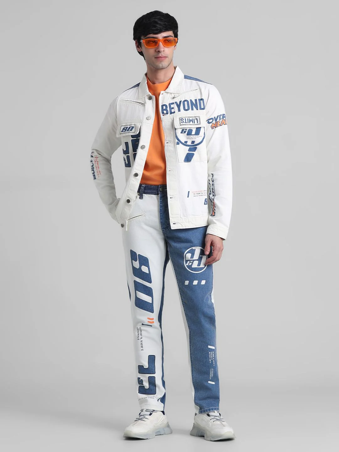 URBAN RACERS by JACK&JONES White Low Rise Slim Fit Jeans - Image 6