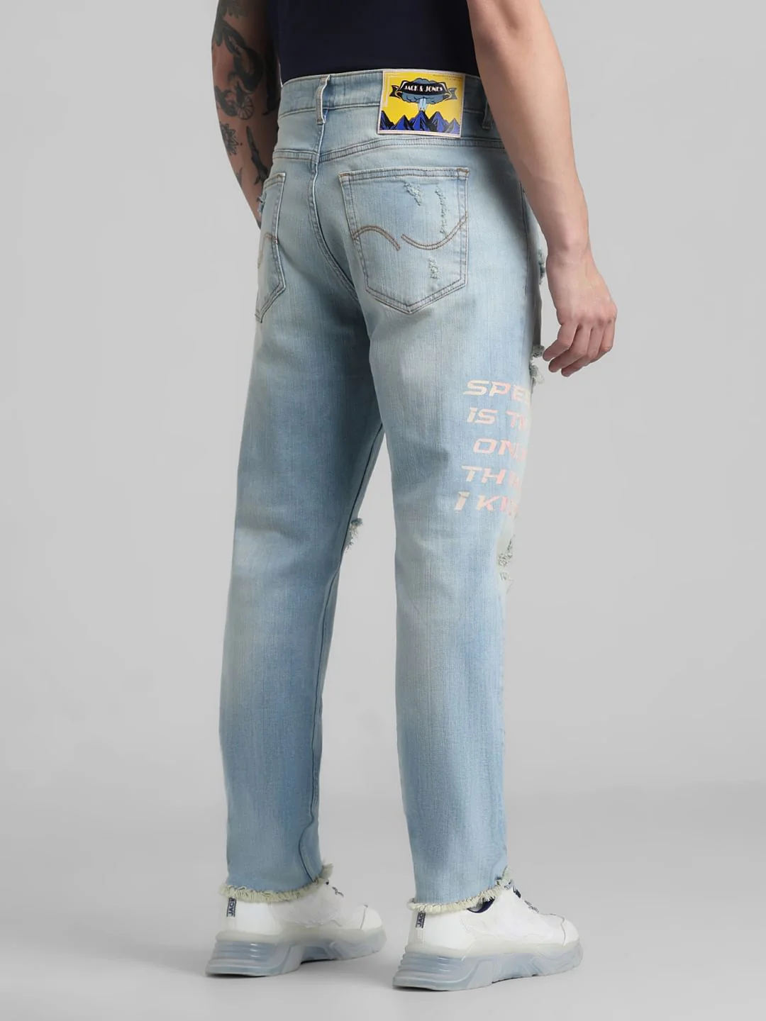 URBAN RACERS by JACK&JONES Blue Distressed Anti Fit Jeans - Image 3