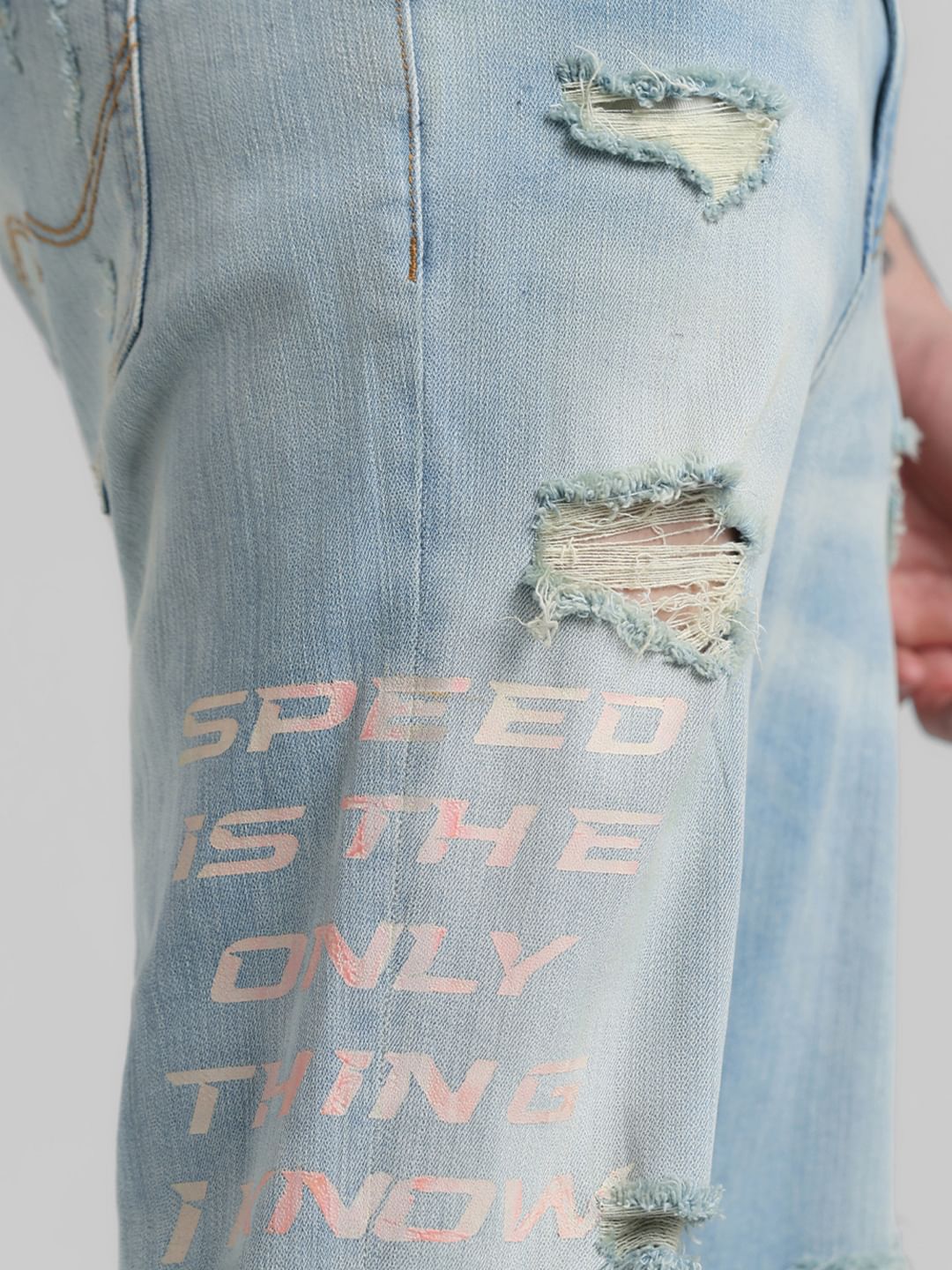 URBAN RACERS by JACK&JONES Blue Distressed Anti Fit Jeans - Image 5
