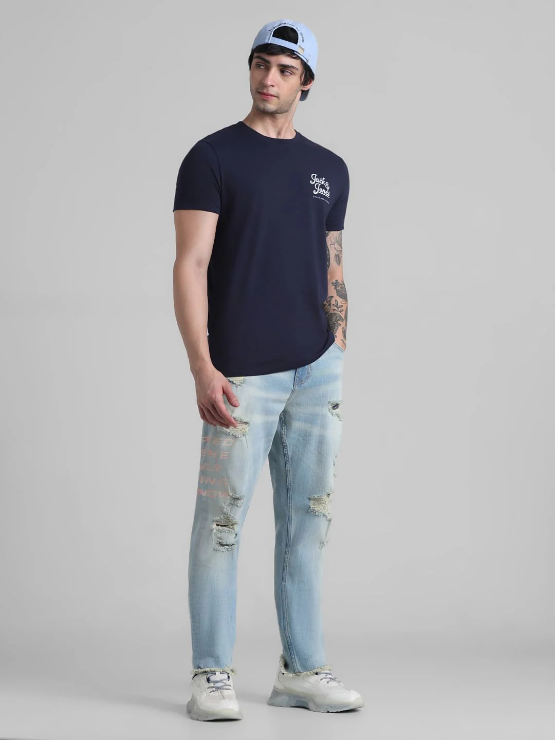 URBAN RACERS by JACK&JONES Blue Distressed Anti Fit Jeans - Image 6