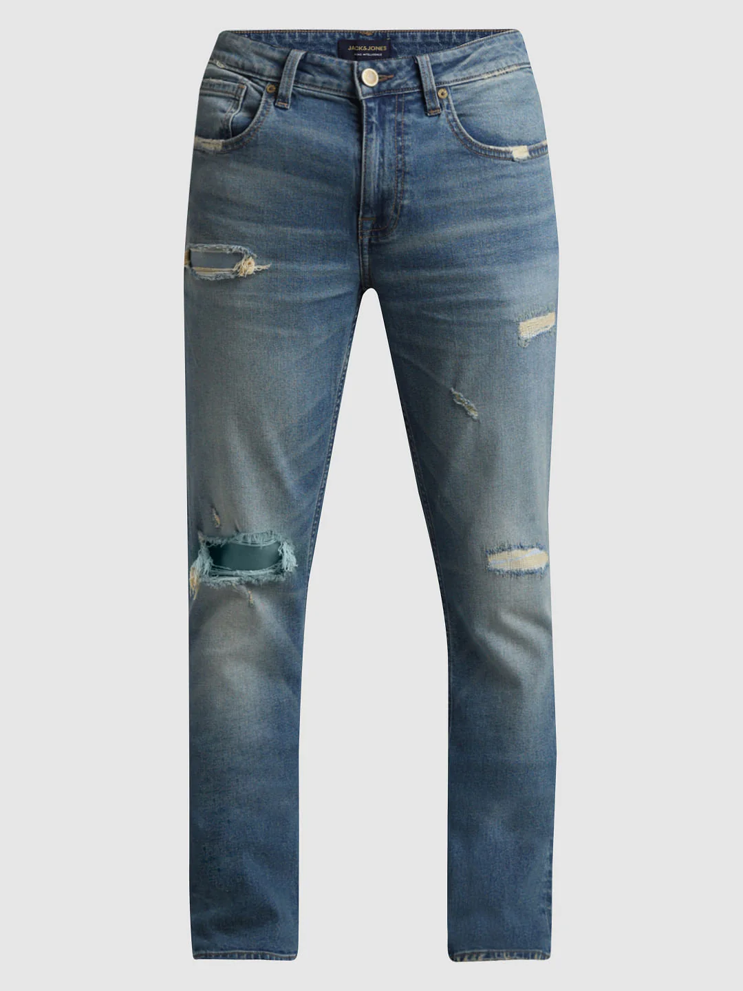 Blue Low Rise Ripped Glenn Slim Jeans - Image 6