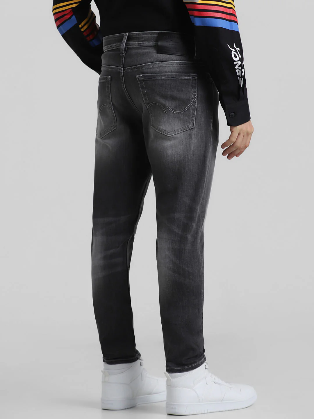 Grey Mid Rise Washed Slim Fit Jeans - Image 3