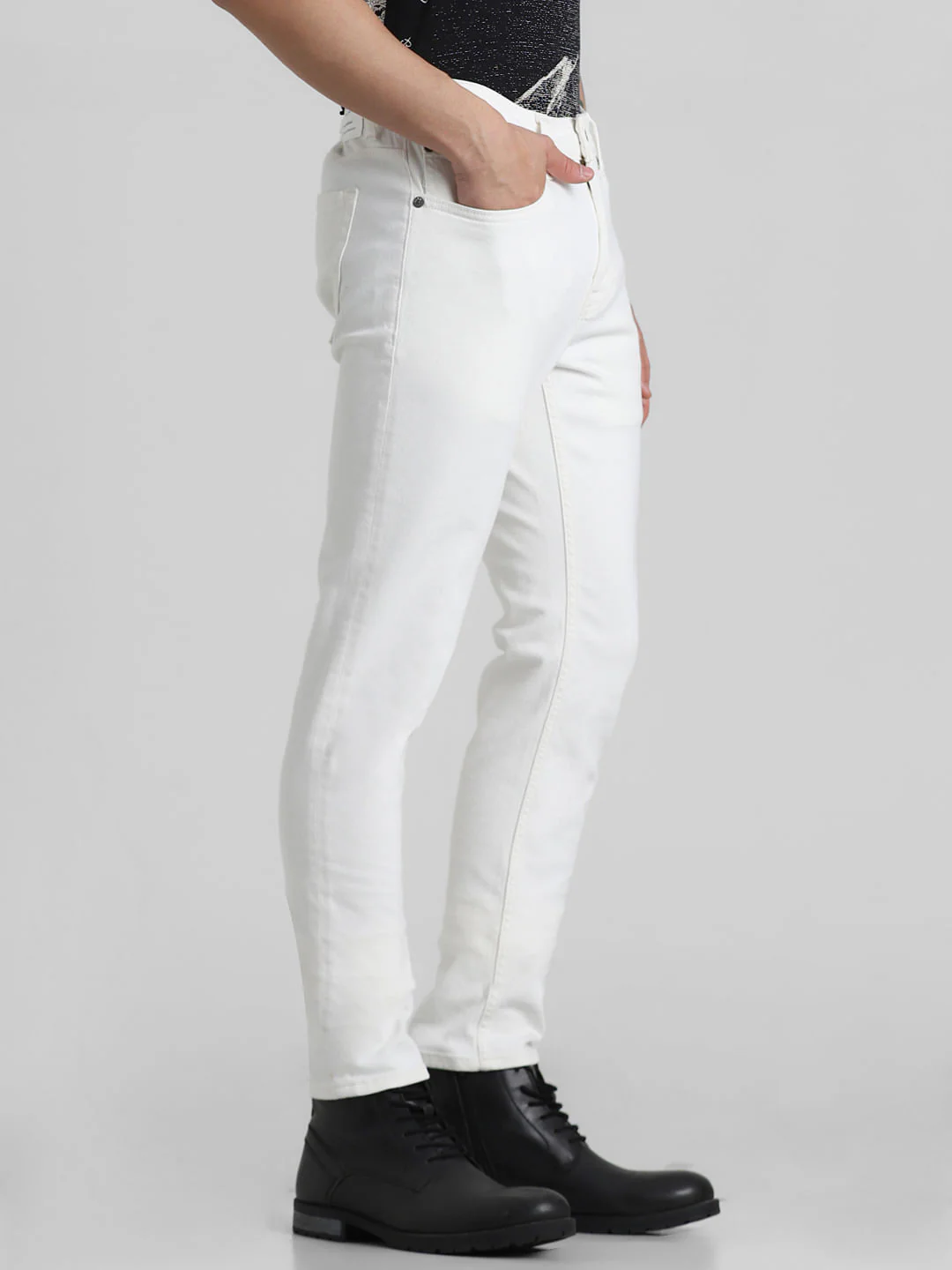 Ecru Low Rise Liam Skinny Fit Jeans - Image 2