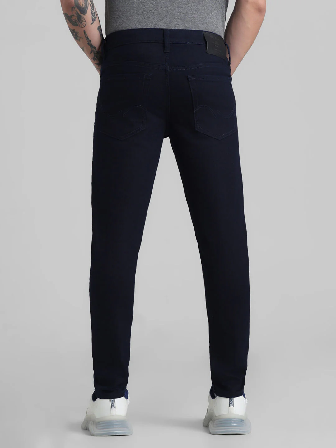 Dark Blue Mid Rise Brak Slim Fit Jeans - Image 3