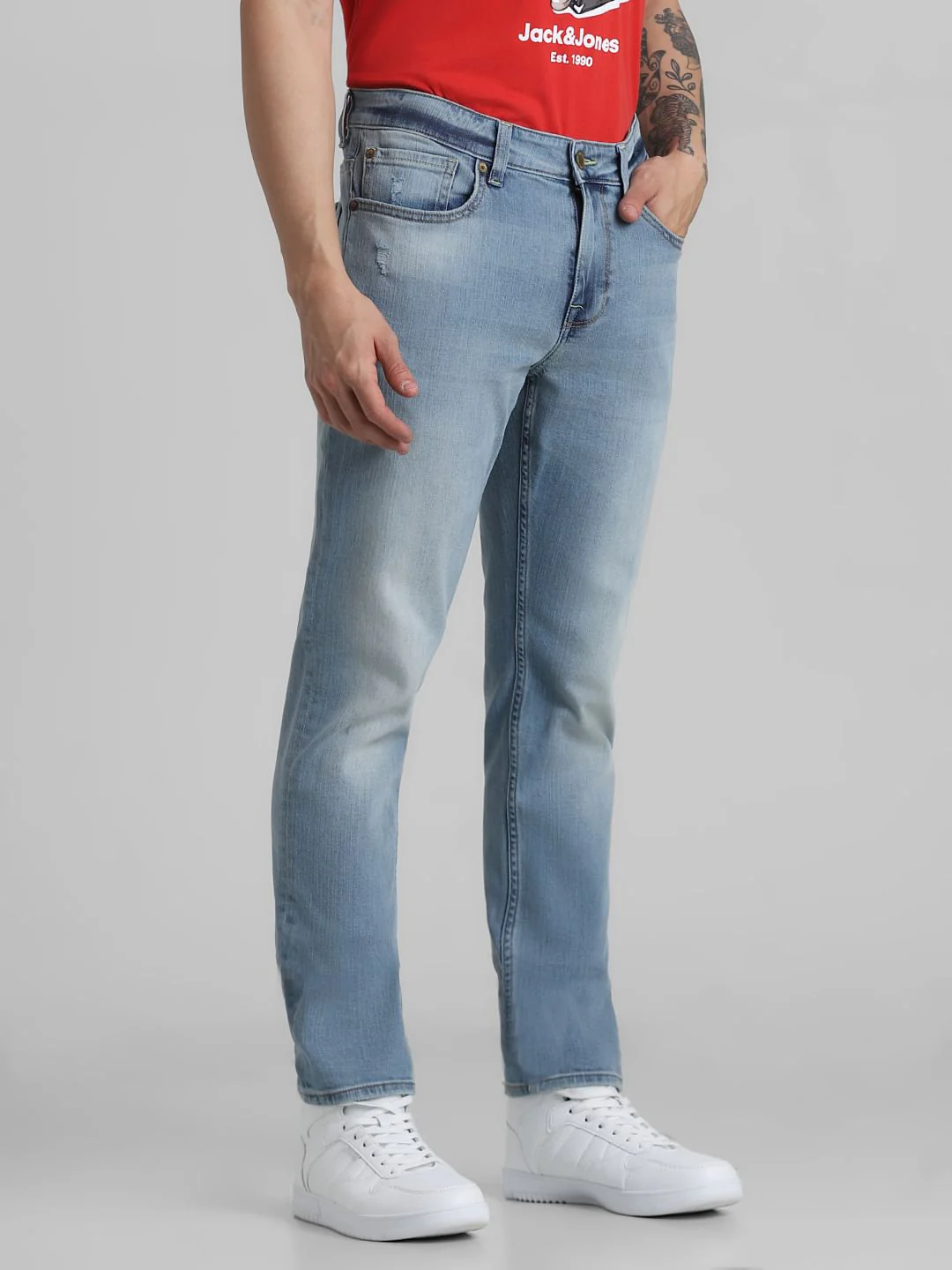 Light Blue Low Rise Glenn Slim Jeans - Image 2