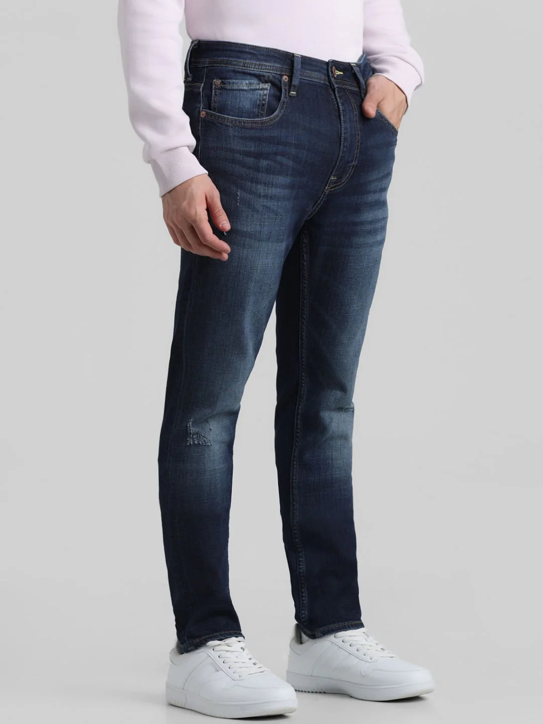 Blue Low Rise Distressed Liam Skinny Jeans - Image 2