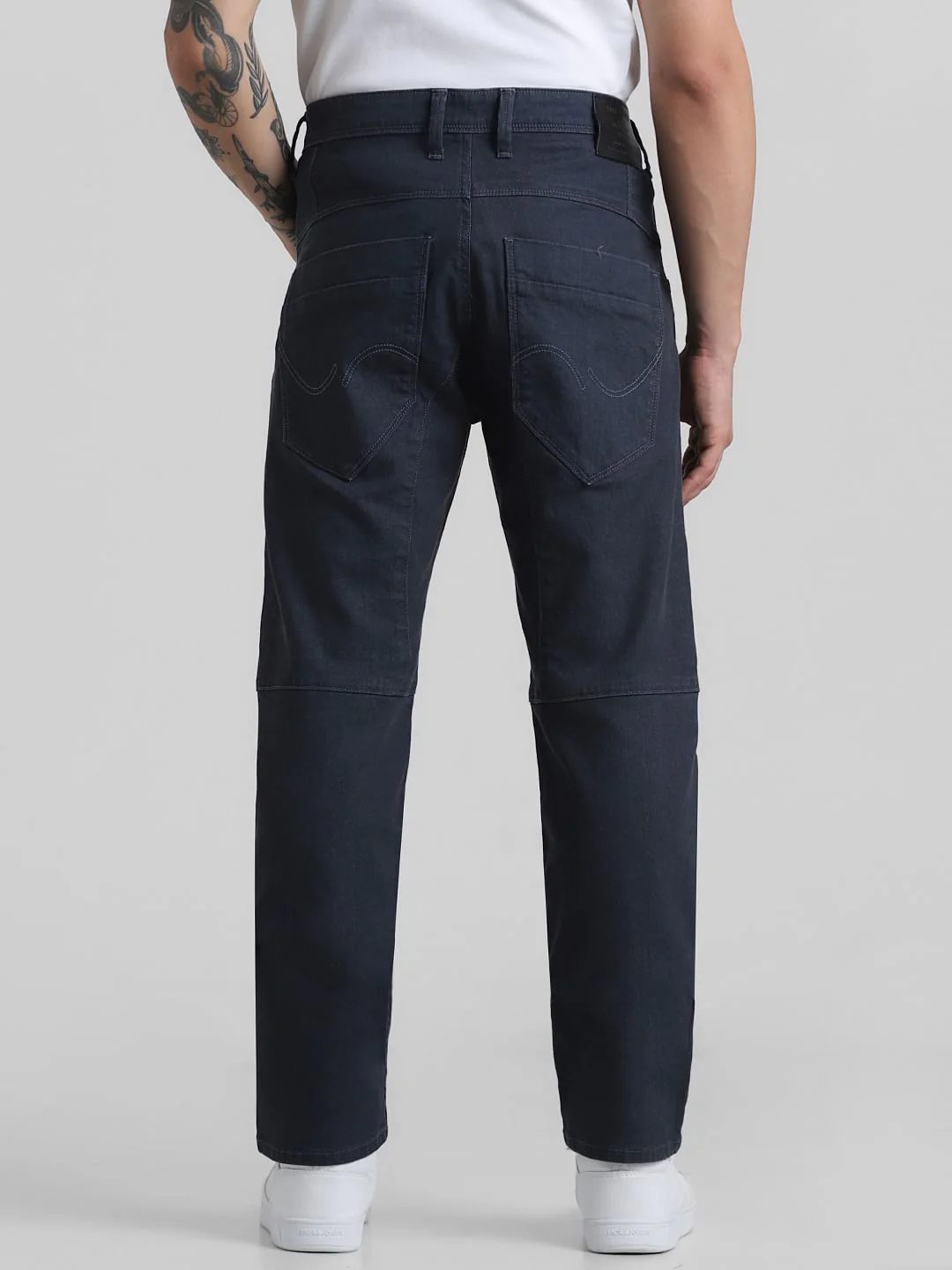 Dark Grey Low Rise Cut & Sew Anti Fit Jeans - Image 3
