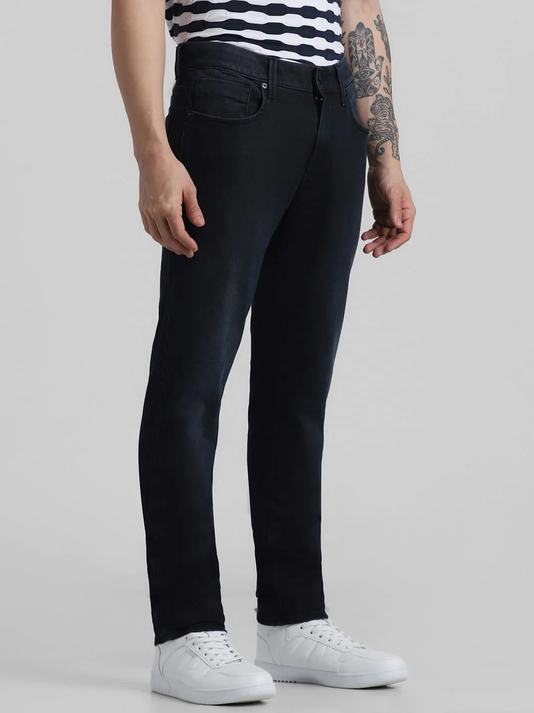 Dark Blue Low Rise Skinny Fit Jeans - Image 2