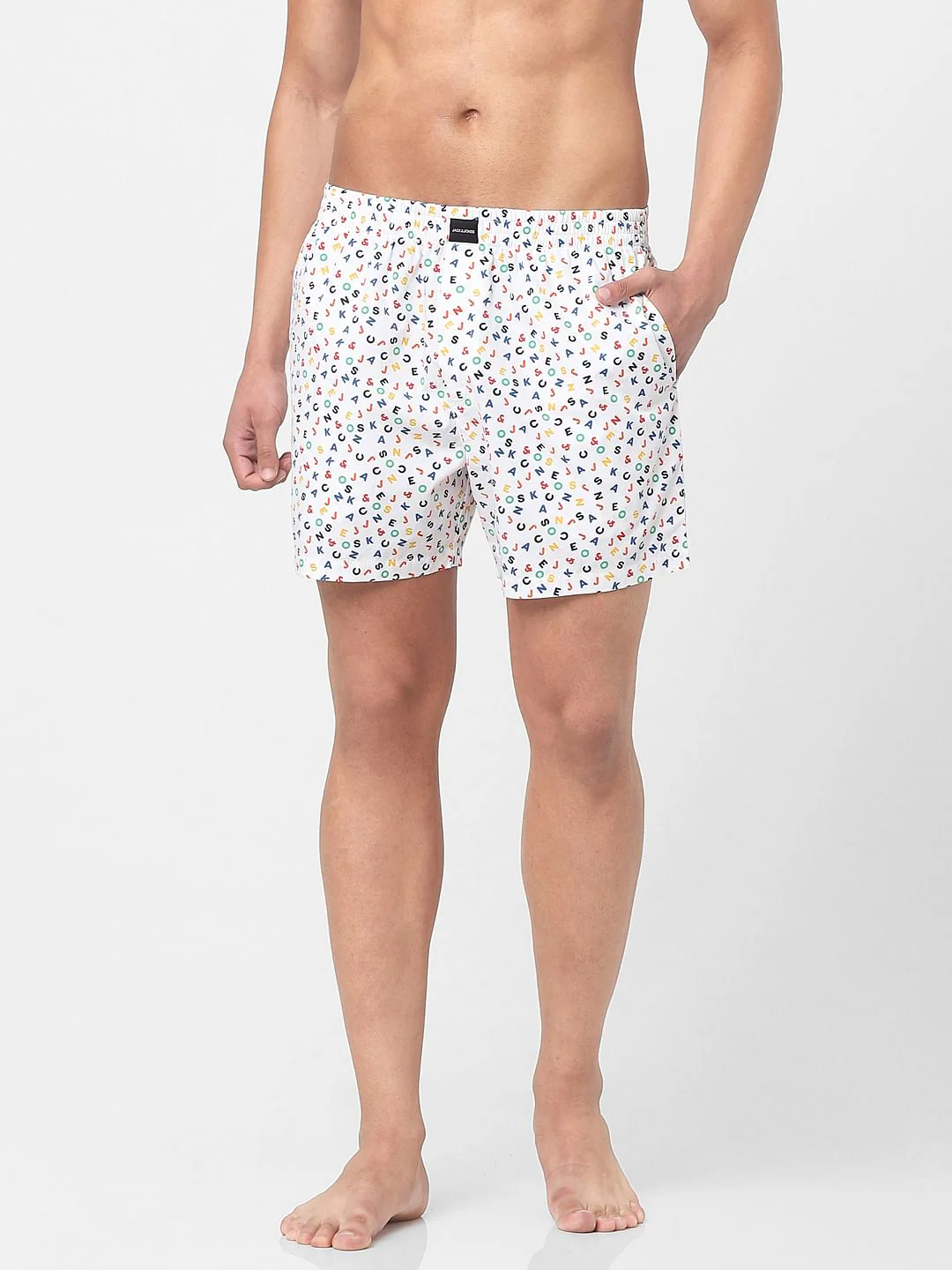 White Letter Print Boxers