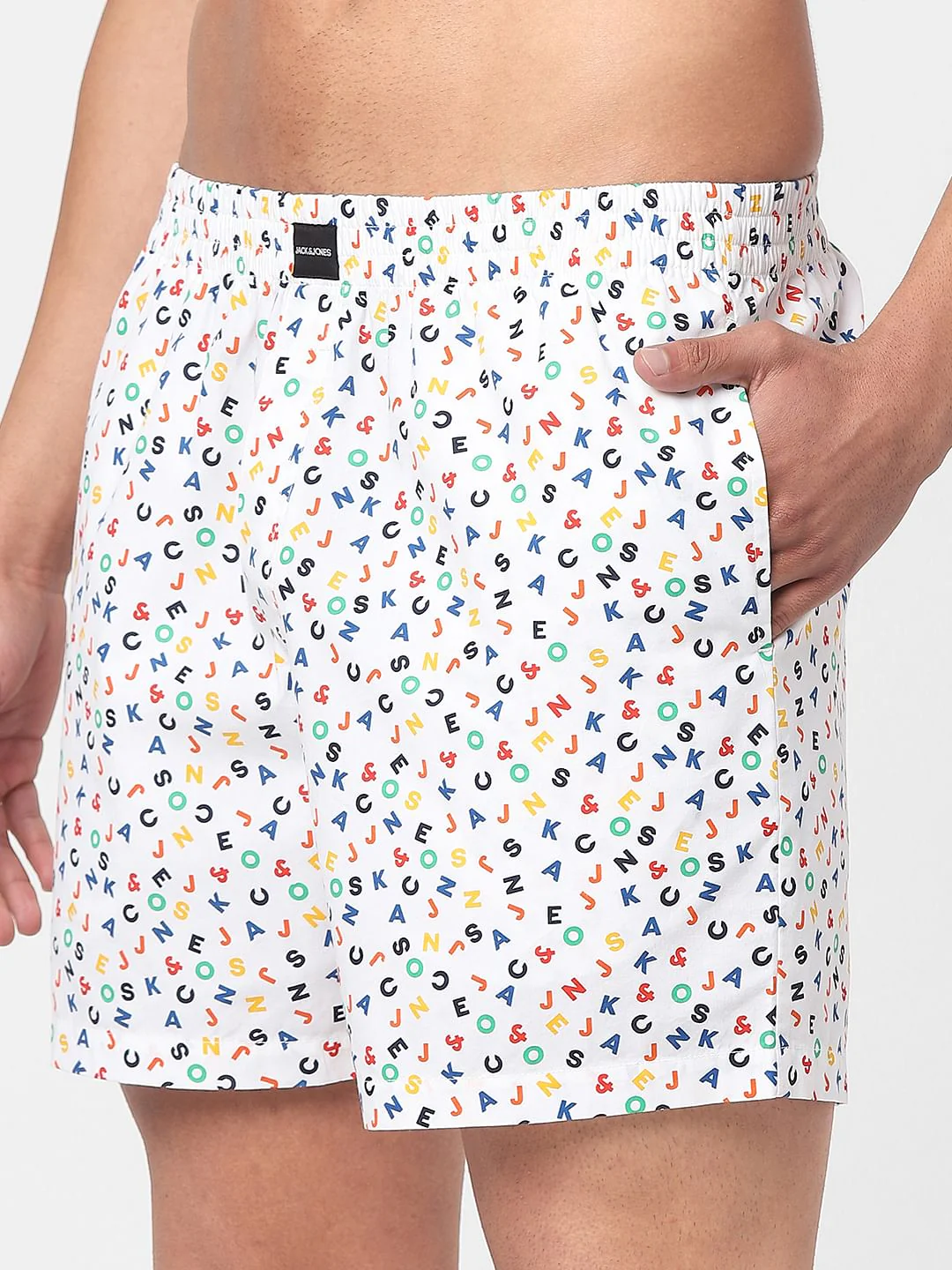White Letter Print Boxers - Image 4