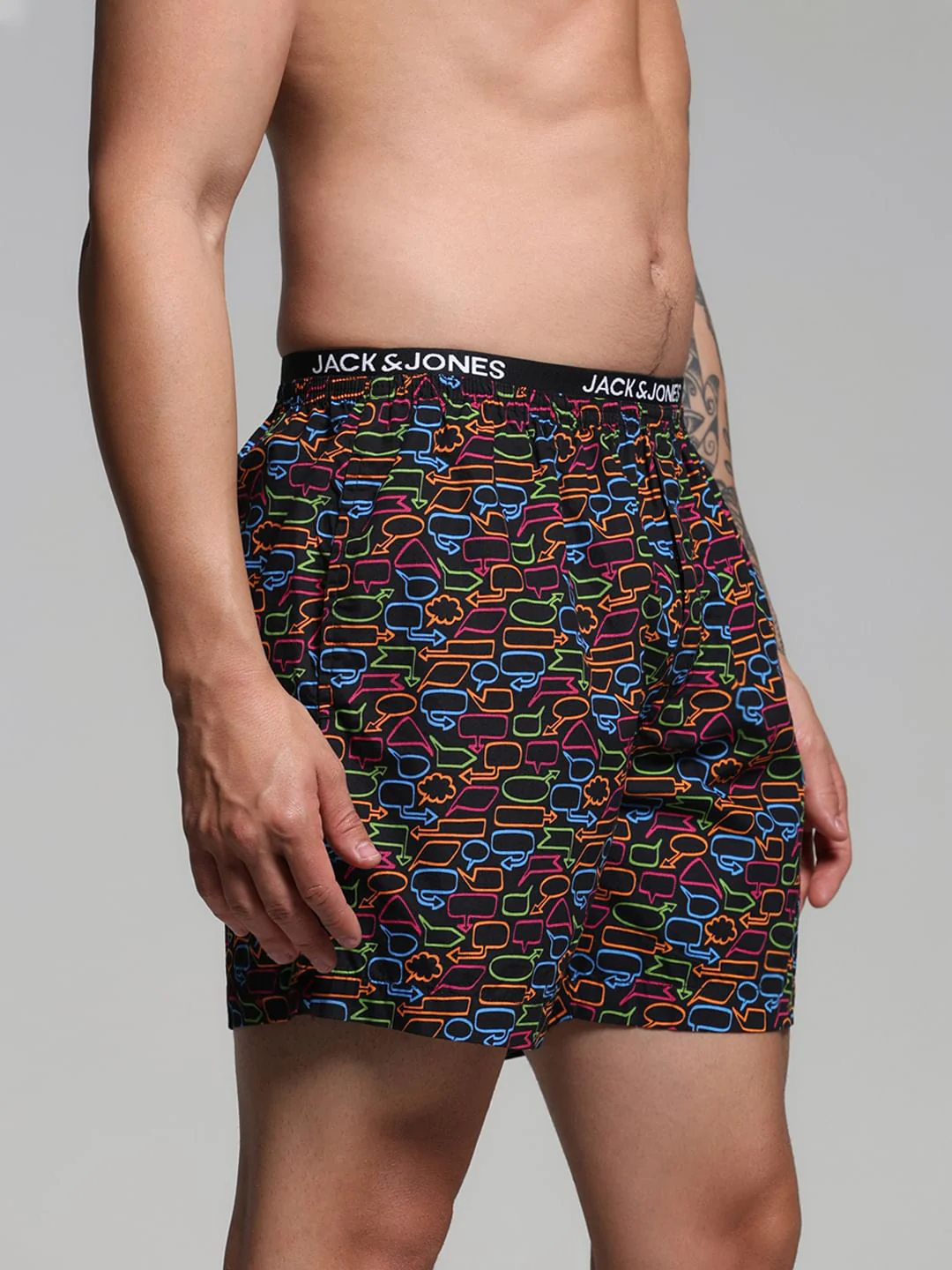 Black Printed Cotton Boxers - Image 2