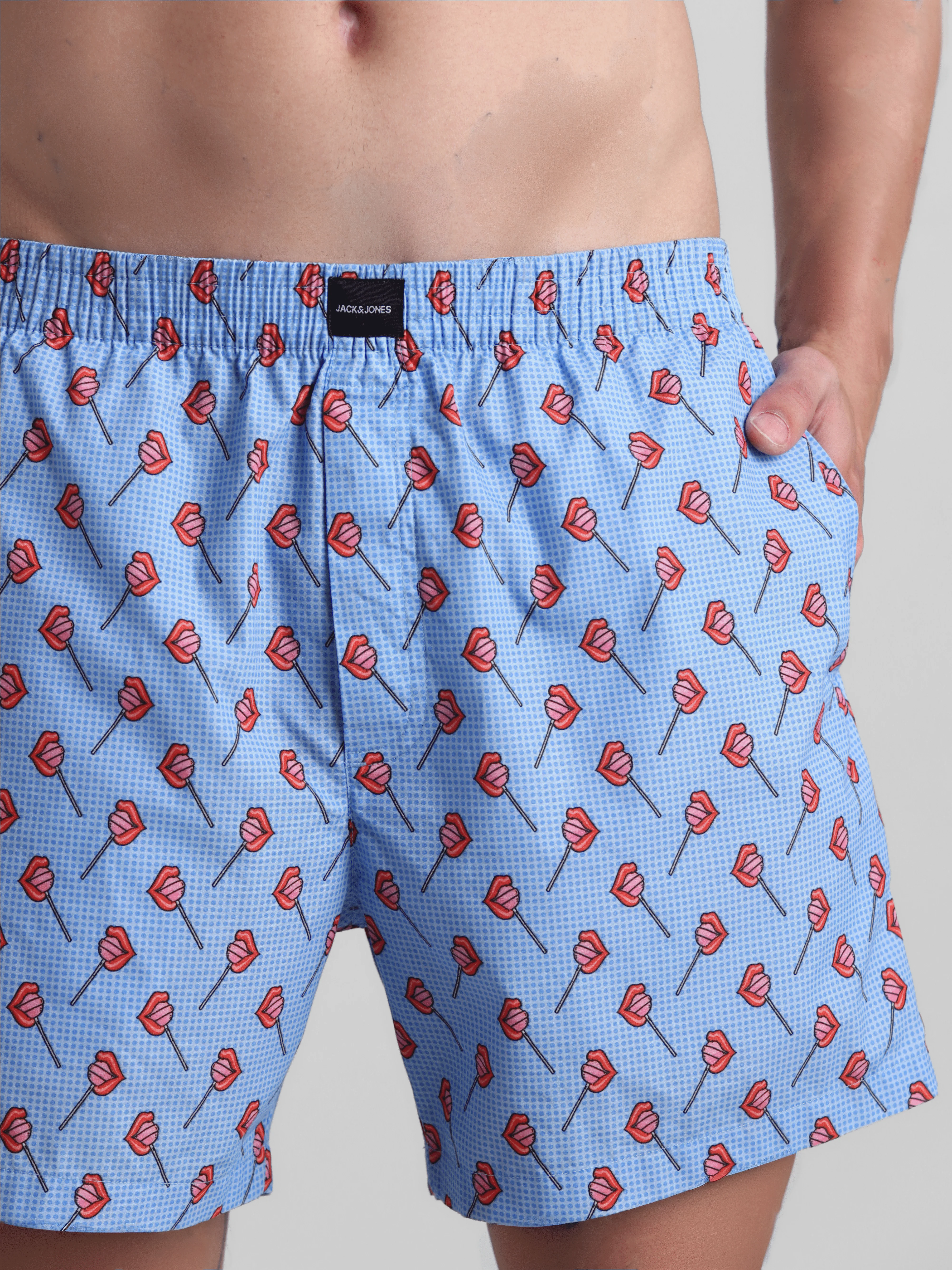 Blue Printed Cotton Boxers - Image 4