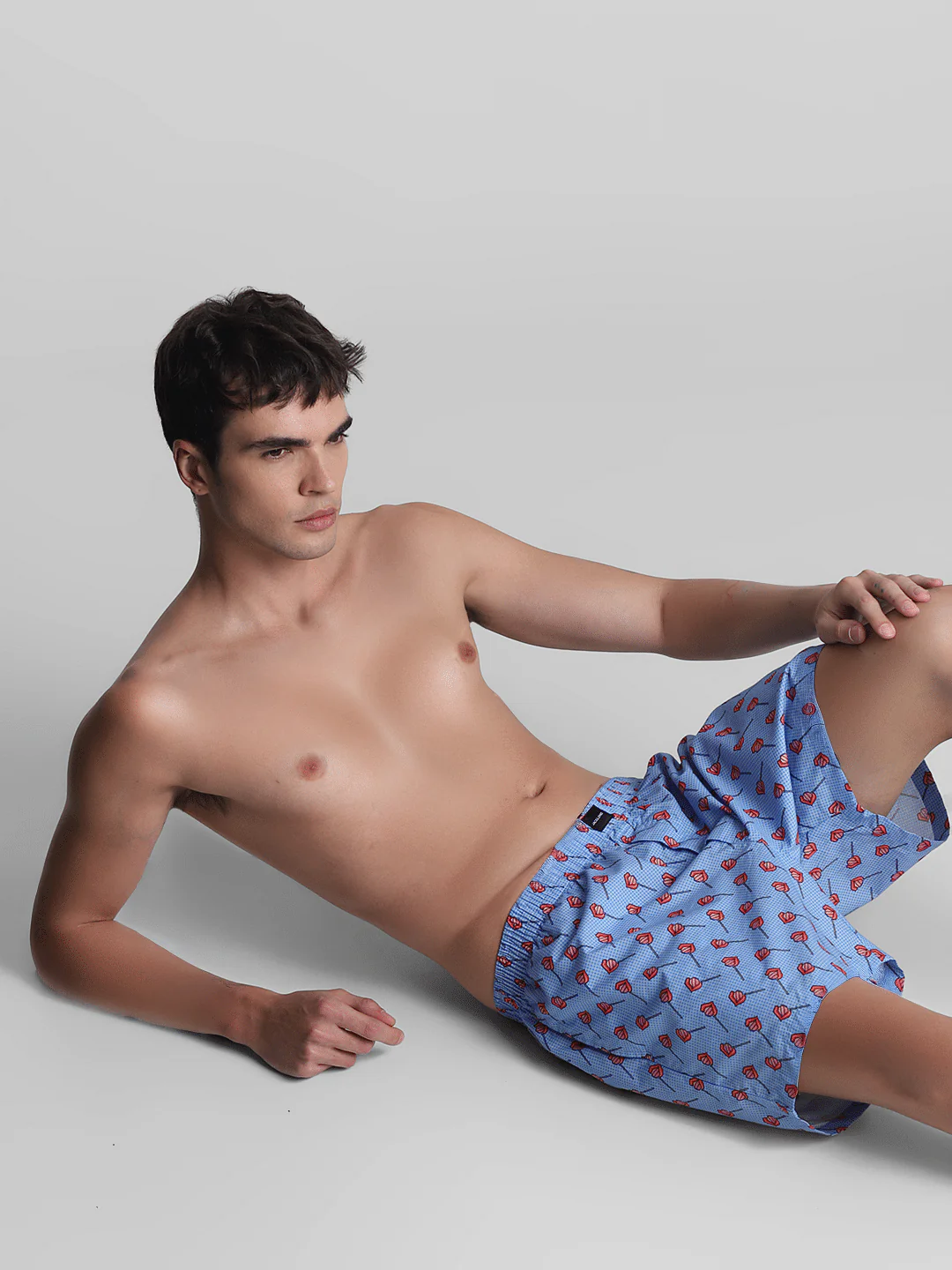 Blue Printed Cotton Boxers - Image 5