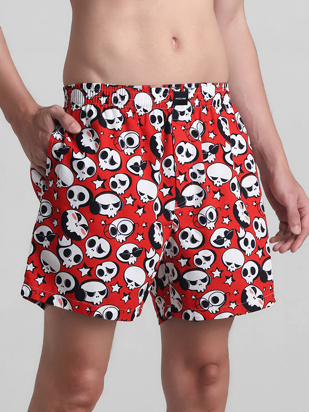 Red Printed Cotton Boxers - Image 2
