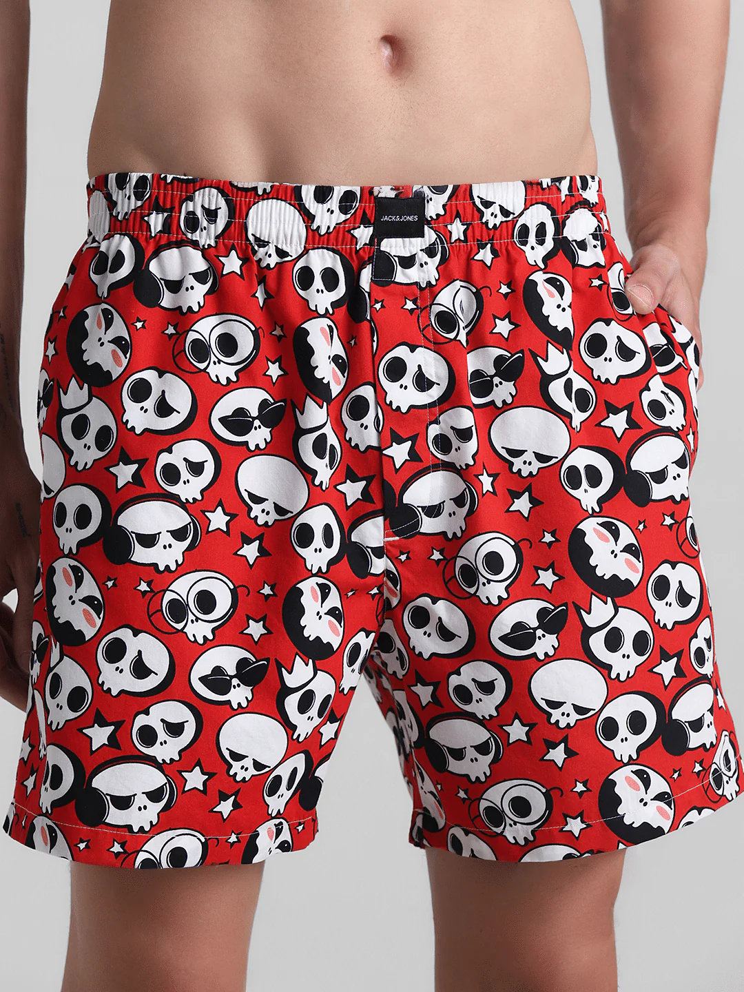 Red Printed Cotton Boxers - Image 4
