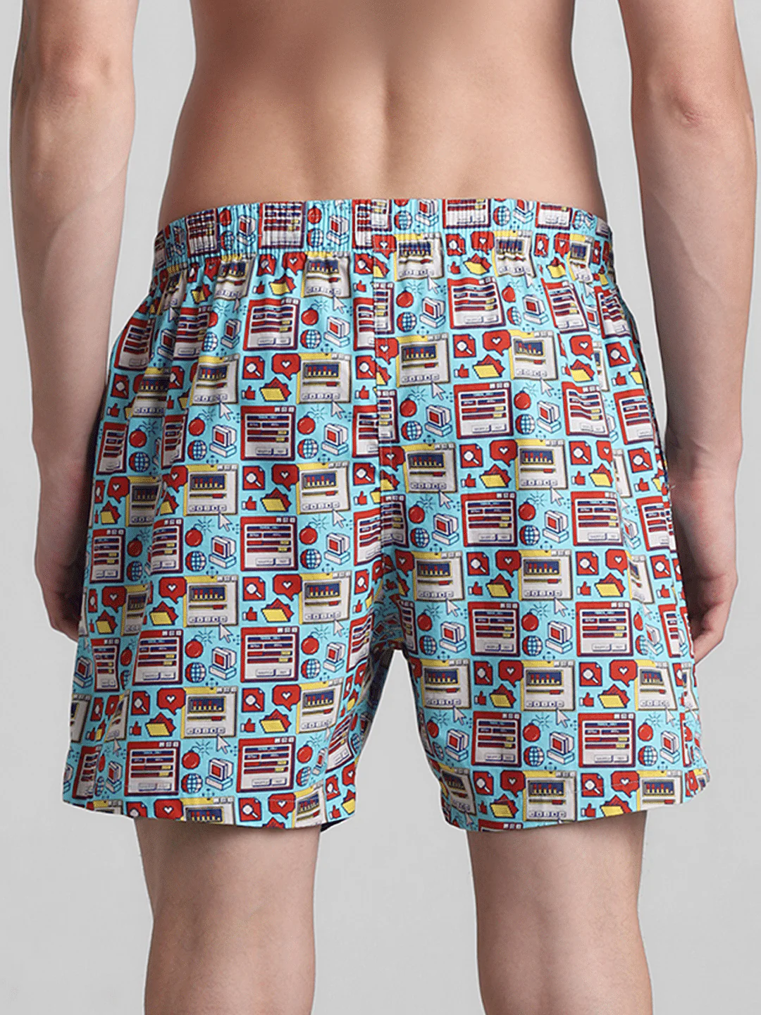 Blue Printed Cotton Boxers - Image 3