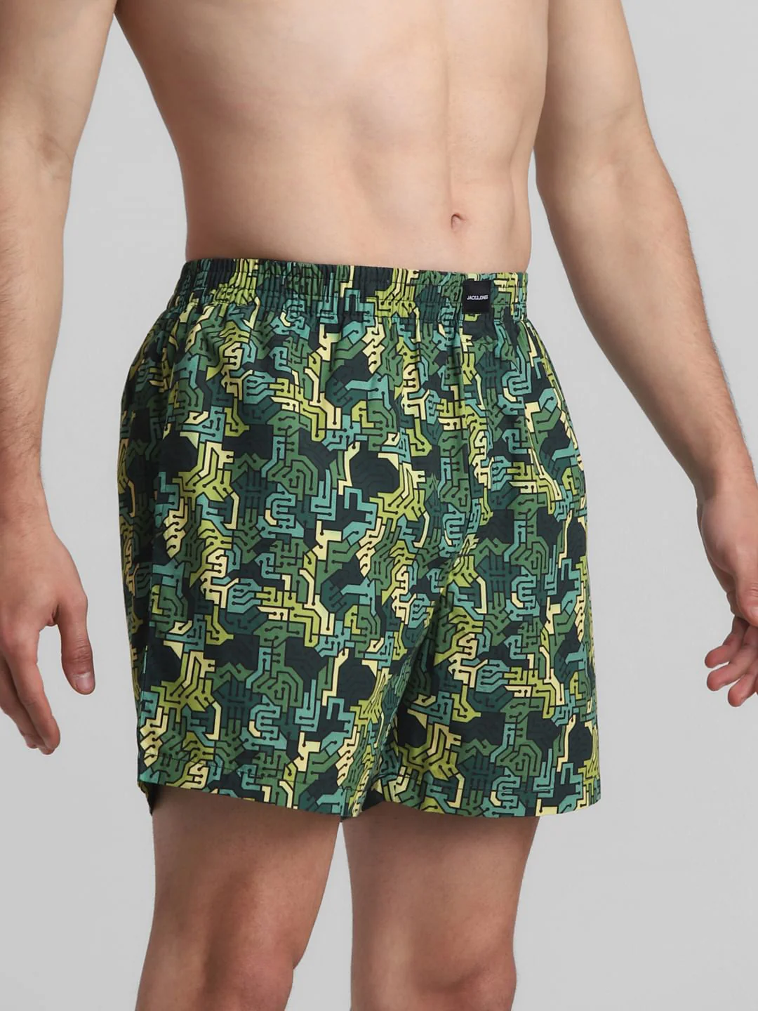 Green Abstract Printed Boxers - Image 2