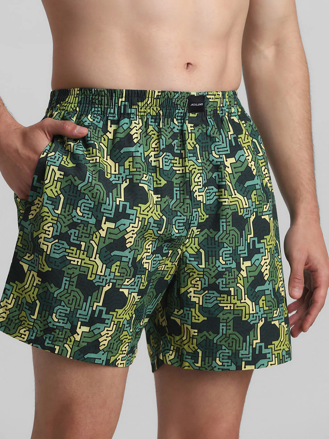 Green Abstract Printed Boxers - Image 4