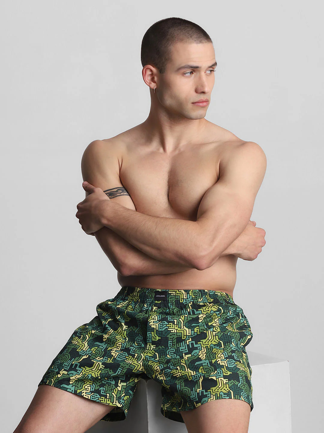 Green Abstract Printed Boxers - Image 5