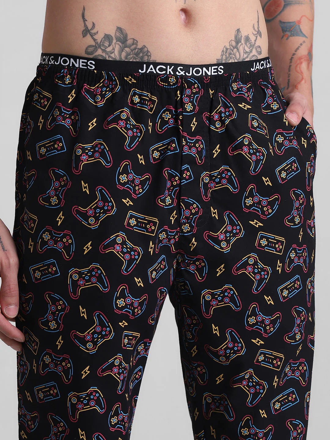 Black Printed Cotton Pyjamas - Image 4