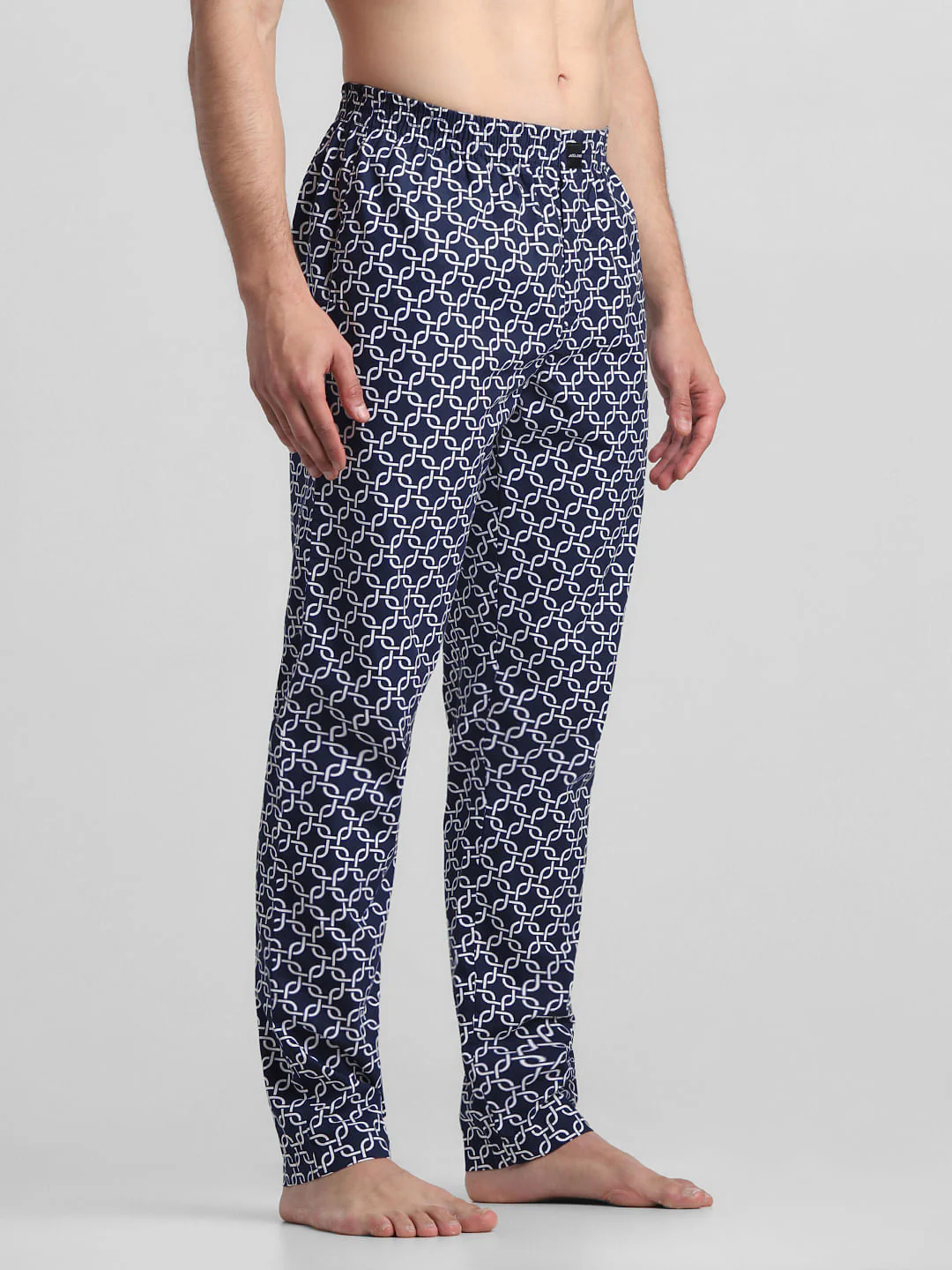 Dark Blue Printed Cotton Pyjamas - Image 2