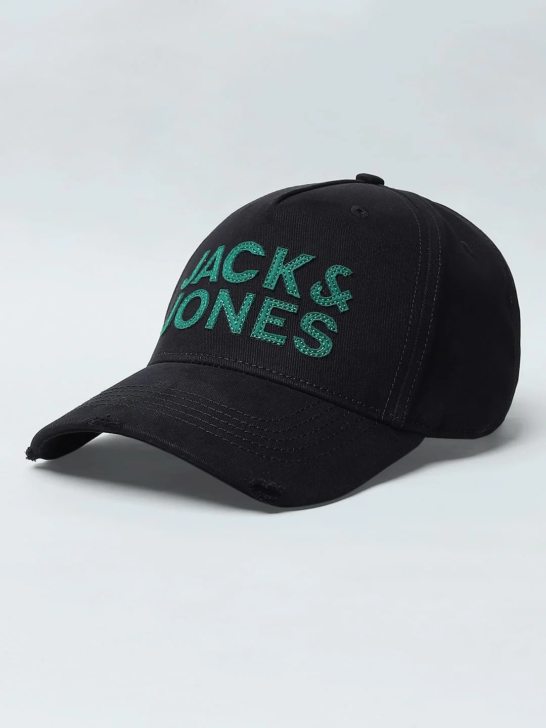 Black Distressed Baseball Cap - Image 4