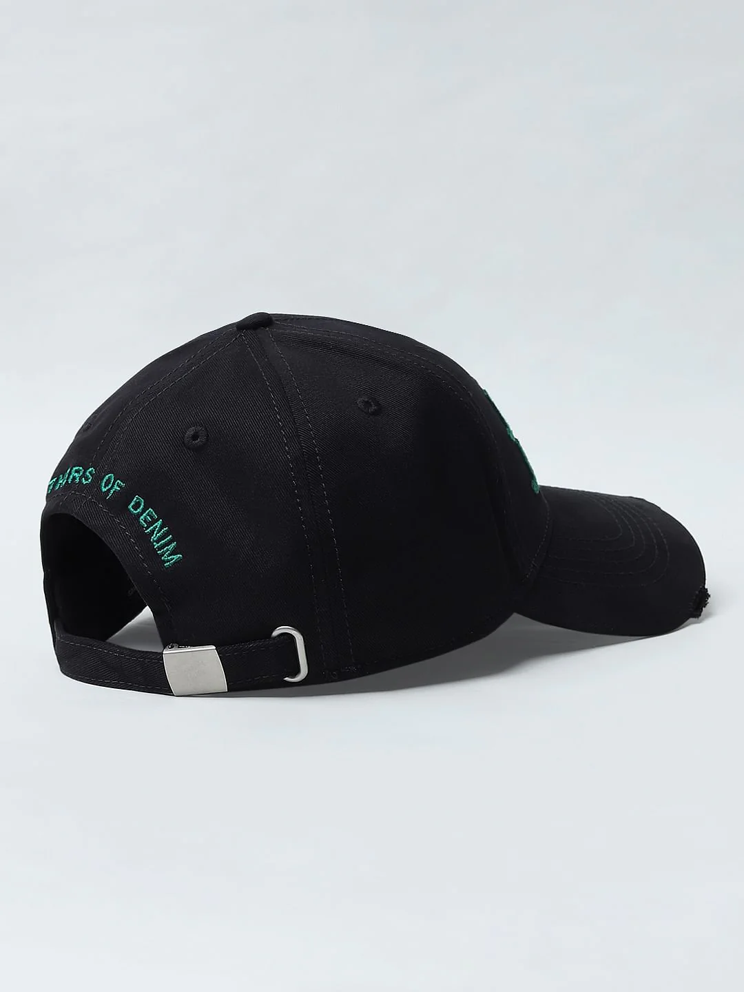 Black Distressed Baseball Cap - Image 5