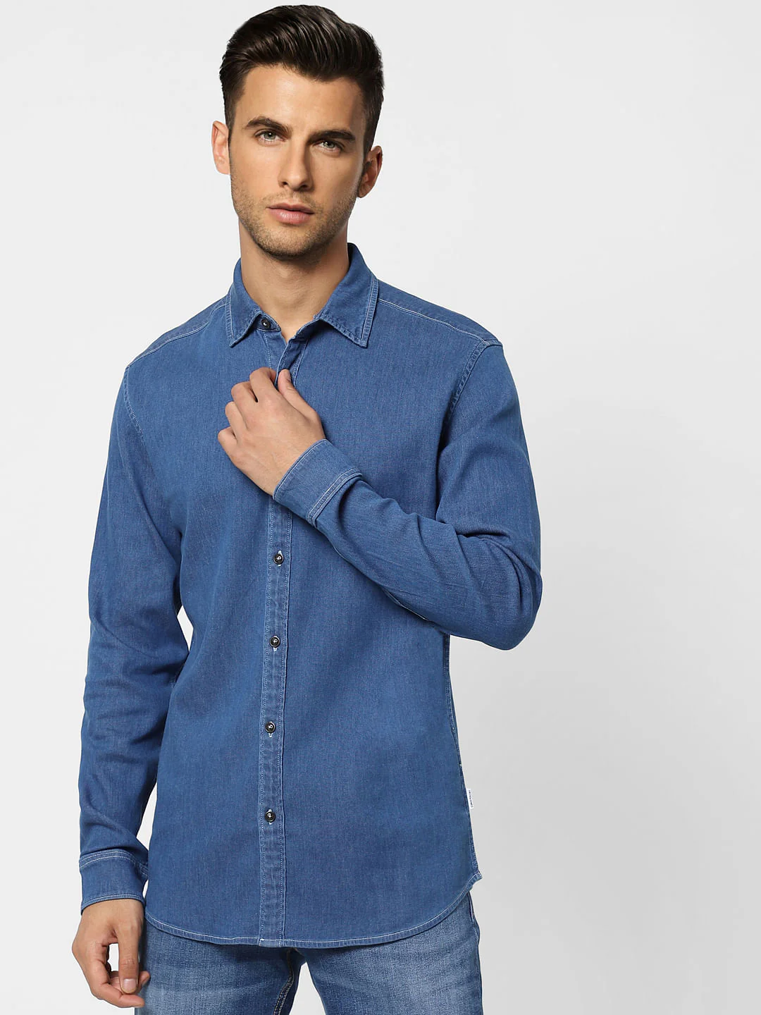 Blue Denim Full Sleeves Shirt - Image 2