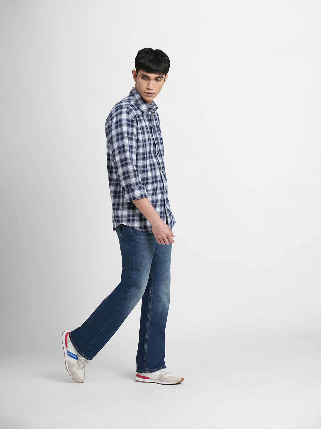 Dark Blue Check Full Sleeves Shirt - Image 6