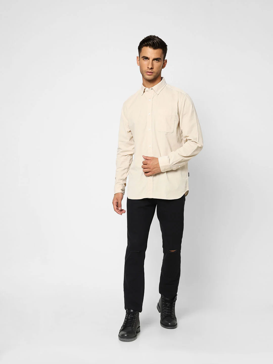 Beige Full Sleeves Shirt - Image 6