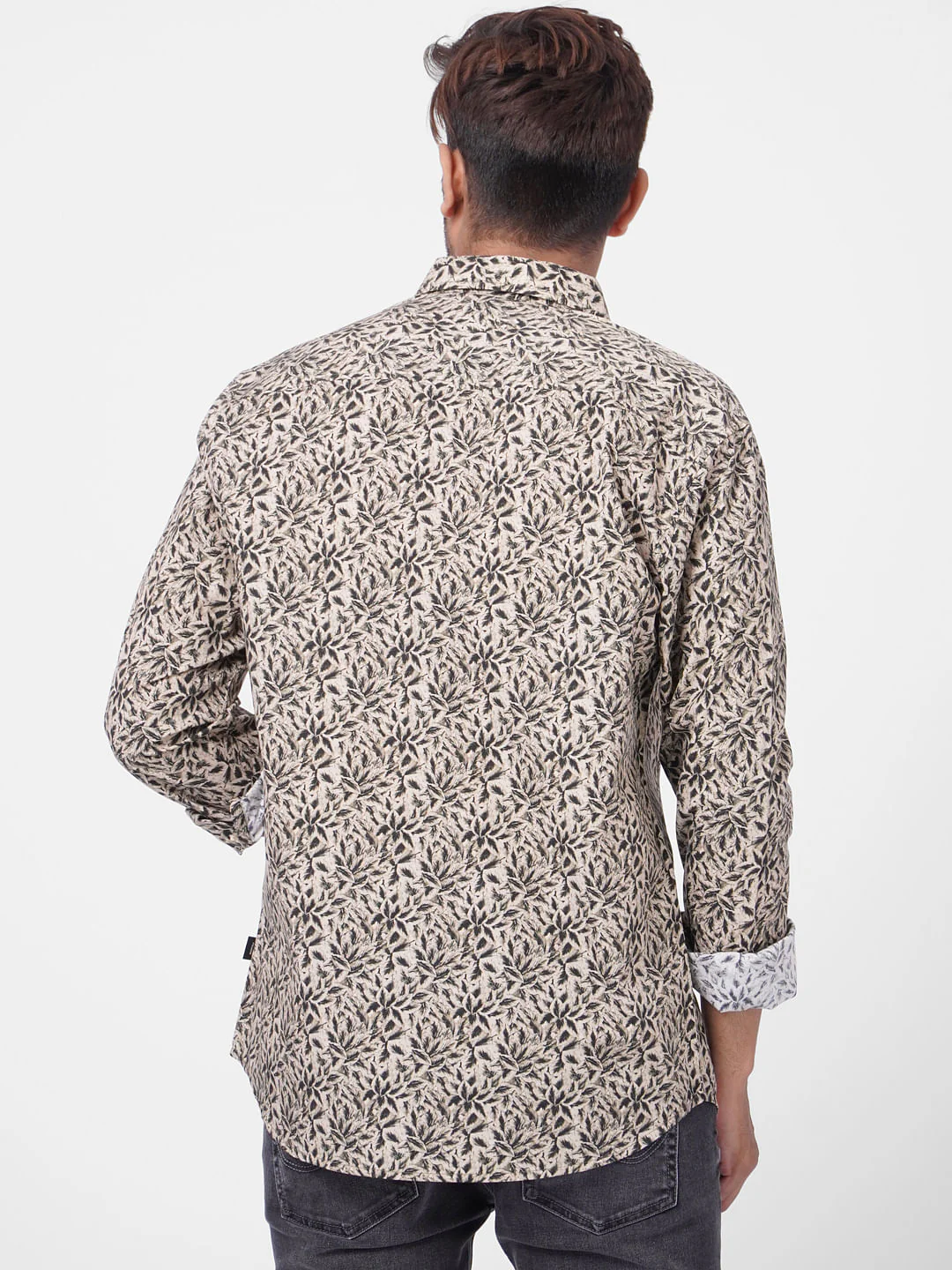 Green Floral Print Full Sleeves Shirt - Image 4
