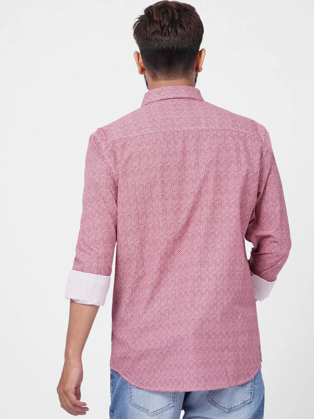 Red Printed Full Sleeves Shirt - Image 4
