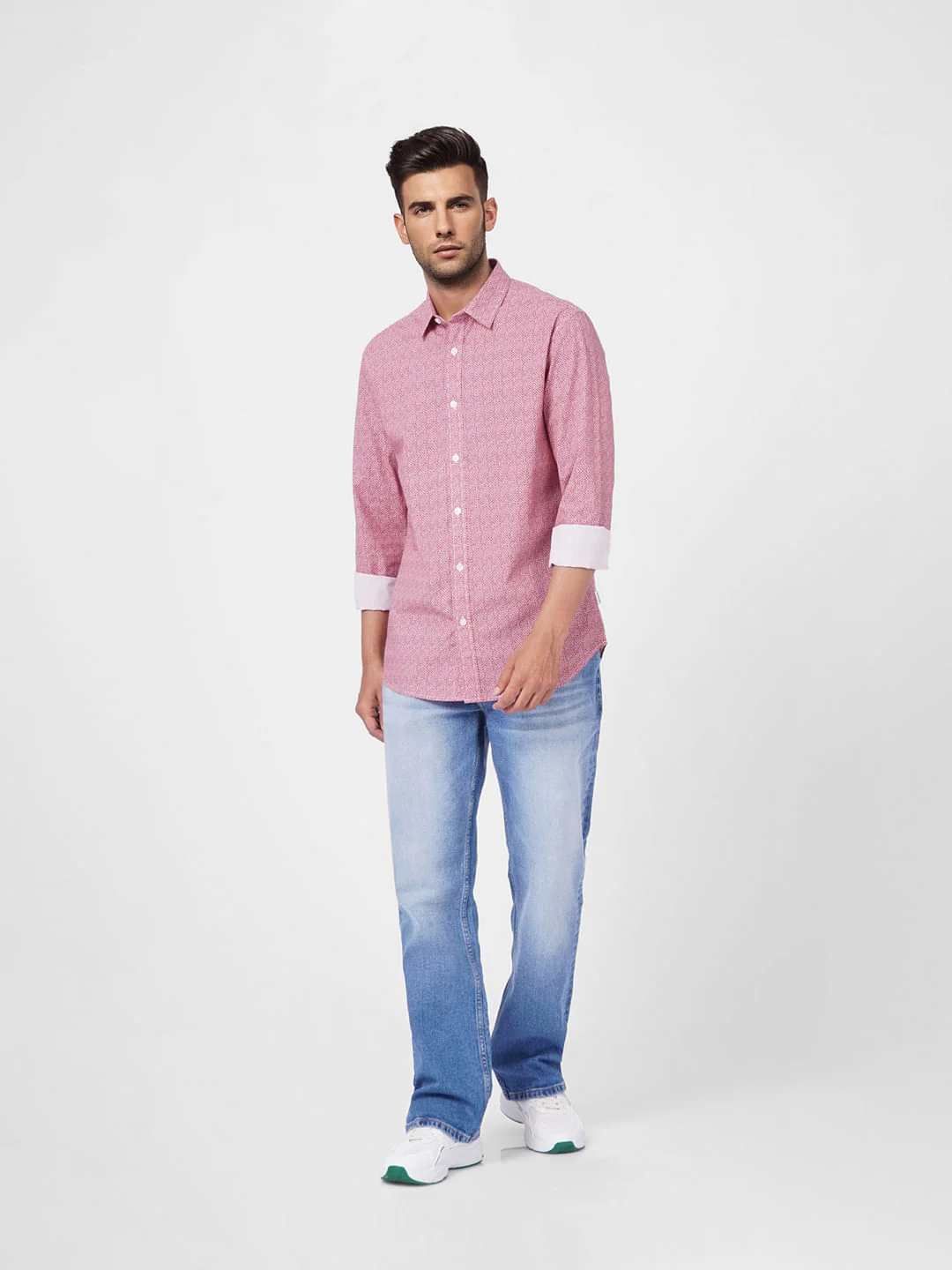 Red Printed Full Sleeves Shirt - Image 6