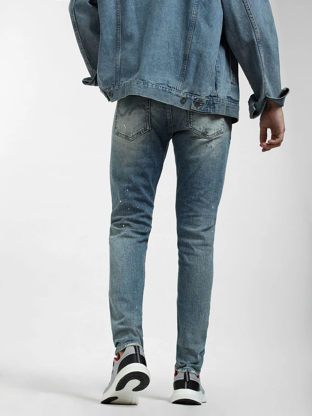 Blue Low Rise Distressed Liam Skinny Jeans - Image 4