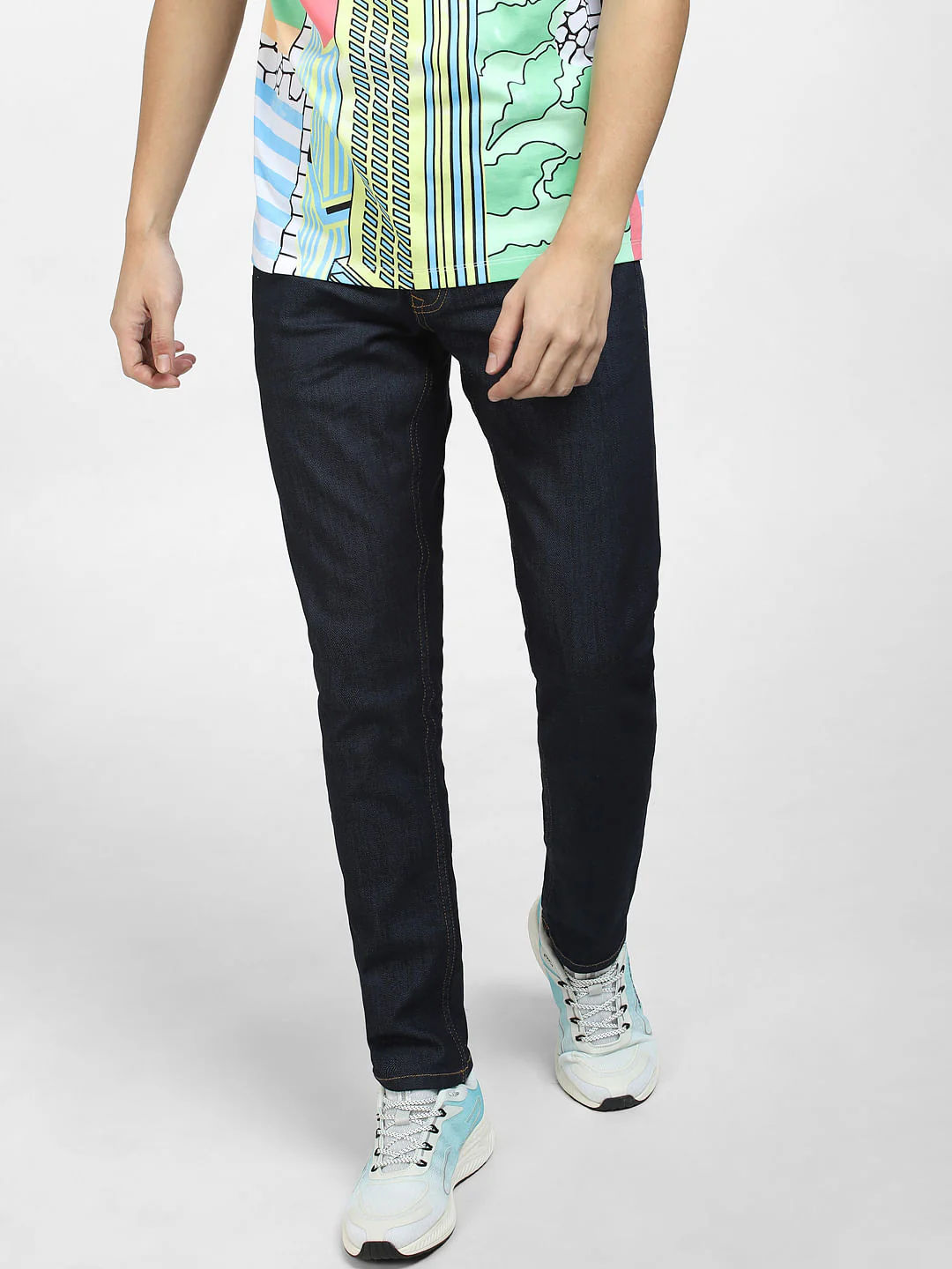 Dark Blue Low Rise Glenn Slim Fit Jeans - Image 2