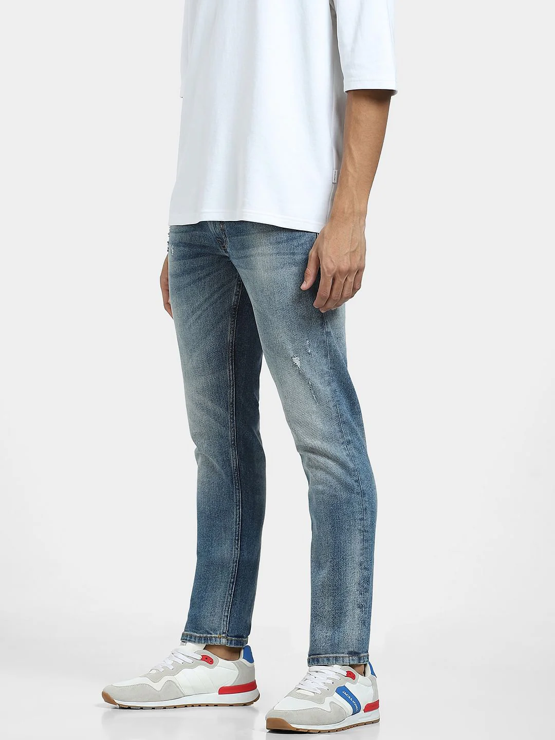 Blue Low Rise Washed Glenn Slim Jeans - Image 3