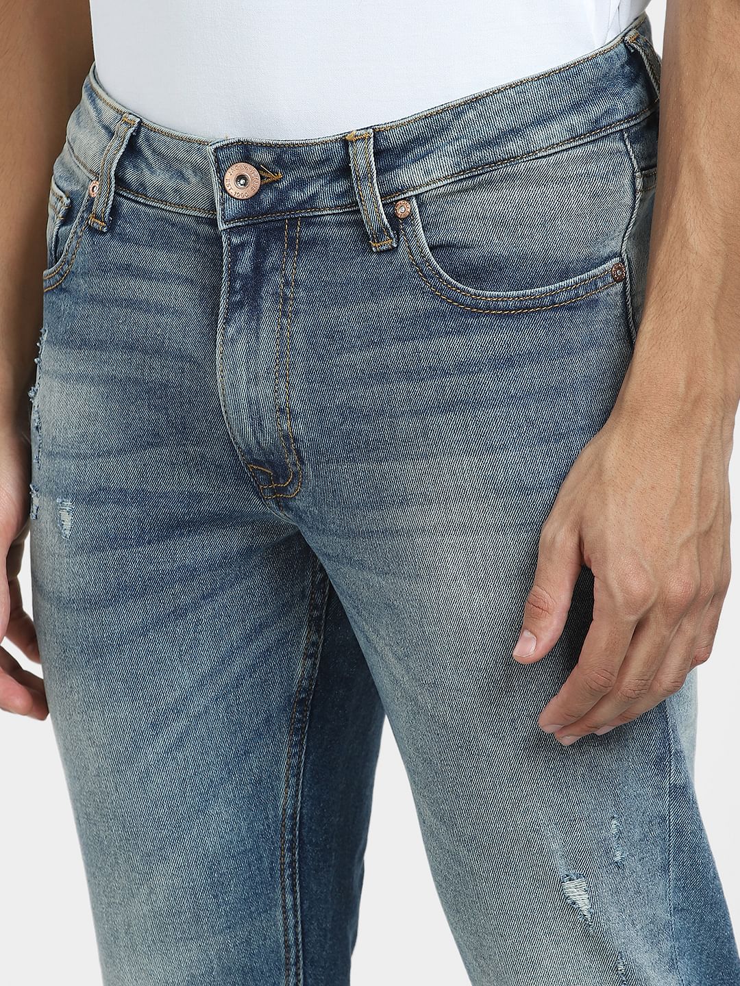 Blue Low Rise Washed Glenn Slim Jeans - Image 5