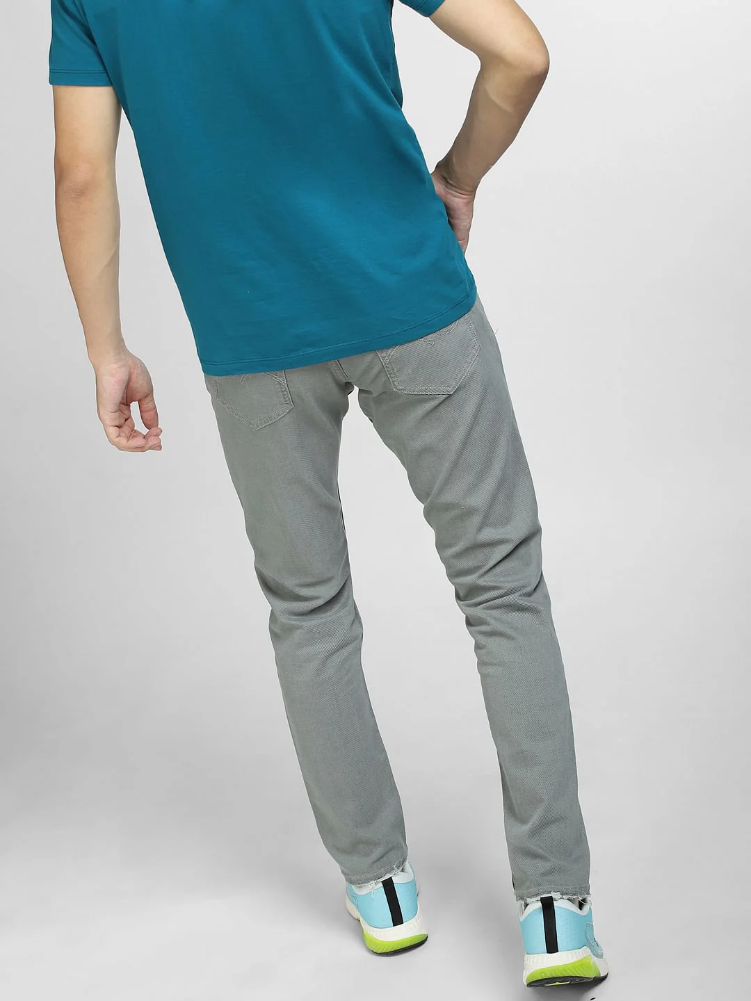 Green Low Rise Distressed Glenn Slim Fit Jeans - Image 4