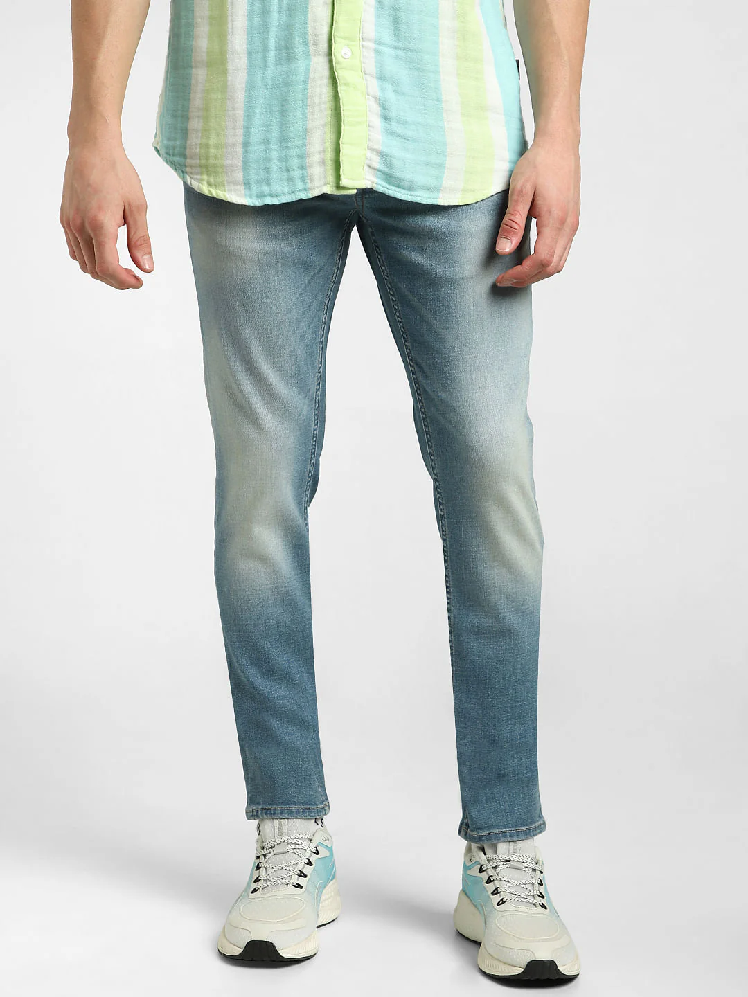 Blue Low Rise Washed Skinny Fit Jeans - Image 2