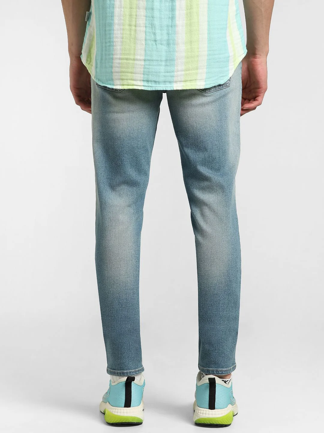 Blue Low Rise Washed Skinny Fit Jeans - Image 4