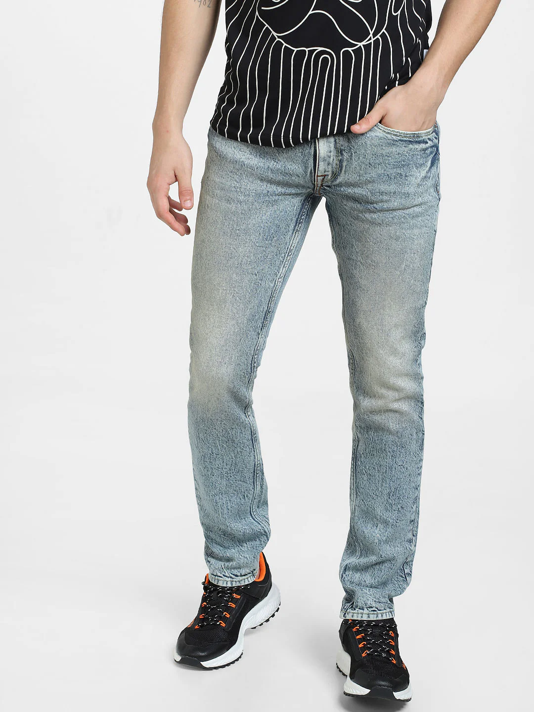 Blue Low Rise Washed Glenn Slim Jeans - Image 2