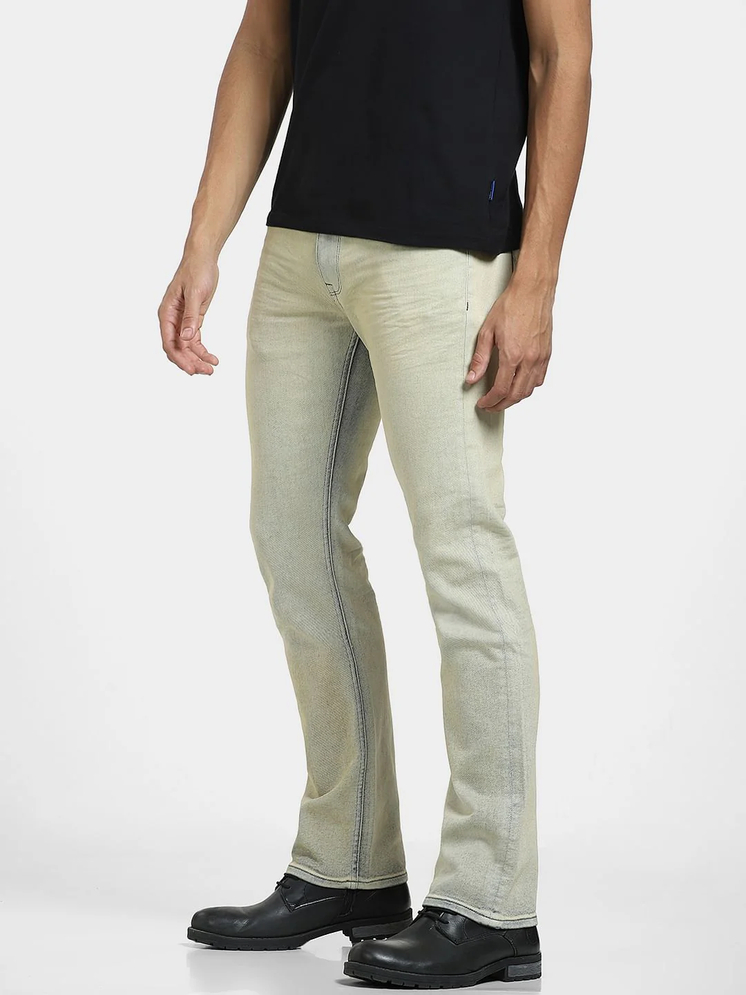 Blue Mid Rise Heavily Washed Regular Fit Jeans - Image 3
