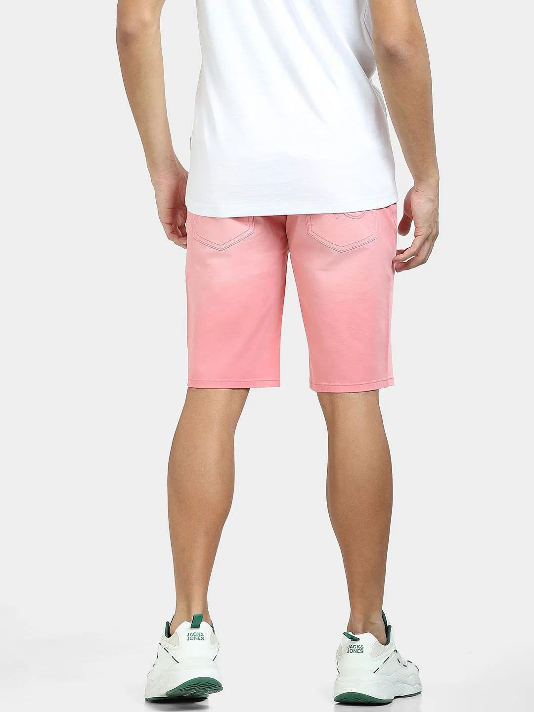 Pink Mid Rise Denim Shorts - Image 4
