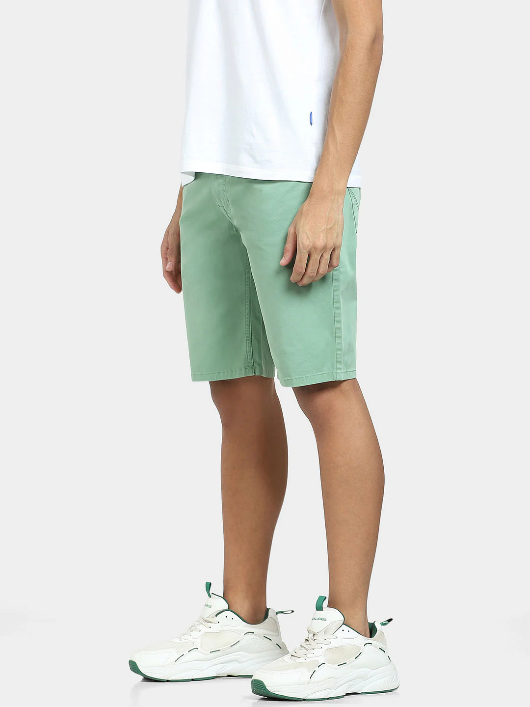 Green Mid Rise Chino Shorts - Image 3