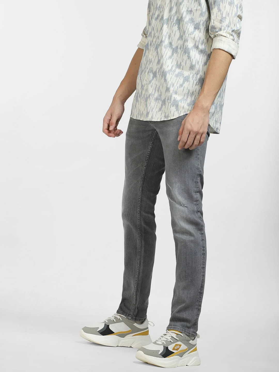 Grey Low Rise Ben Skinny Jeans - Image 3